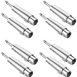 8 AT TQTMXLRF XLR Female to 1/4" Mono Male Adapter Converter Gender Audio Coupler