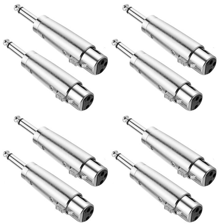 8 AT TQTMXLRF XLR Female to 1/4" Mono Male Adapter Converter Gender Audio Coupler