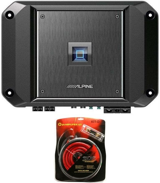 Alpine R2-A60F 4 Channel 600 Watt Class D Car Audio Amplifier & KIT0 Installation AMP Kit