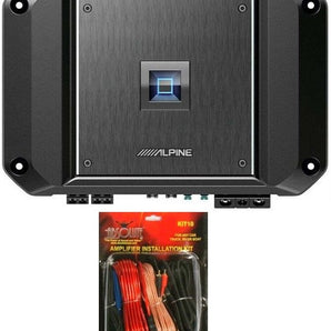 Alpine R2-A60F 4 Channel 600 Watt Class D Amplifier & KIT10 Installation AMP Kit