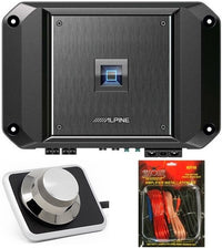 Thumbnail for Alpine R2-A60F 4 Channel 600 Watt Class D Car Audio Amplifier & RUX-H01 Remote Bass Knob & KIT10 Installation AMP Kit