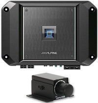 Thumbnail for Alpine R2-A60F 4 Channel 600 Watt Class D Car Audio Amplifier & RUX-KNOB.2 Remote Bass Knob & KIT0 Installation AMP Kit