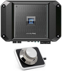 Thumbnail for Alpine R2-A60F 4 Channel 600 Watt Class D Car Audio Amplifier & RUX-H01 Remote Bass Knob & KIT0 Installation AMP Kit