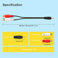 Thumbnail for 4 Absolute 2F1M RCA Interconnect Cable Wire Marine Car Amplifier Stereo Home Audio