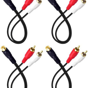 4 Absolute 1F2M RCA Interconnect Cable Wire Marine Car Amplifier Stereo Home Audio