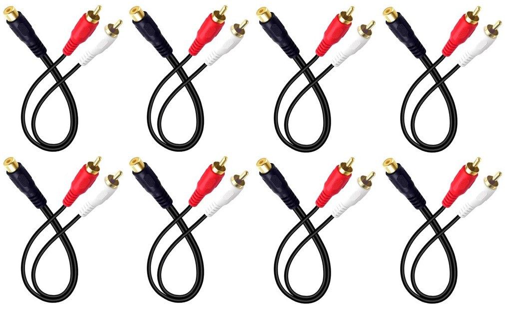 8 Absolute 1F2M RCA Interconnect Cable Wire Marine Car Amplifier Stereo Home Audio