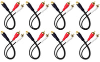 Thumbnail for 8 Absolute 1F2M RCA Interconnect Cable Wire Marine Car Amplifier Stereo Home Audio