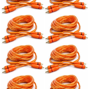 8 Absolute RCA3OR 3ft Orange RCA Cable 100% OFC Oxygen Copper 2-Ch Stereo Interconnect Twisted Pair Noise Reduction Gold-Plated Connectors HiFi Audio Cable for Car/Home Audio