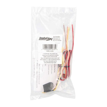 Install Bay RLM1020A Mini Relay Pre-Wired 10/20A components with colored wires for electrical connections.