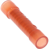 Red nylon butt connector, 22-18 gauge, durable and economical for connecting wires.