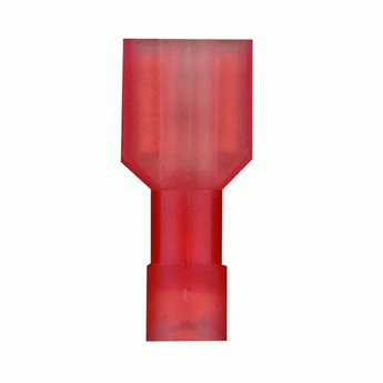 Metra Install Bay RED 22-18AWG female insulated nylon speaker connector isolated on white background.