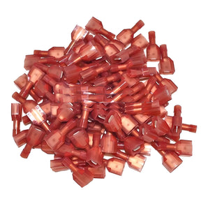  Install Bay RNMD250F Red Nylon Male Quick Disconnect for 22-18 Gauge wiring, showcasing durable nylon construction.