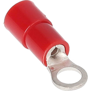 Install Bay RNRT10 red nylon ring terminal for 22-18 gauge wires, ideal for electrical connections. Package of 100.