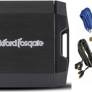 Rockford Fosgate T400X2AD 2Channel 400W Class AD Compact Amplifier + 4G Amp Kit