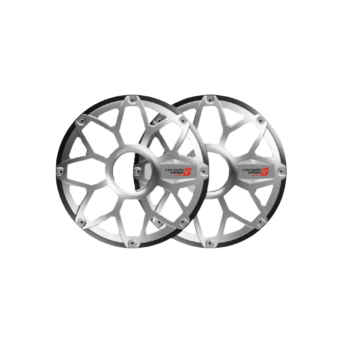 Cerwin Vega SM10FGB RPM Stroker 10" Flush Mount Speaker Grill, Pair (Brushed Aluminum/Black)