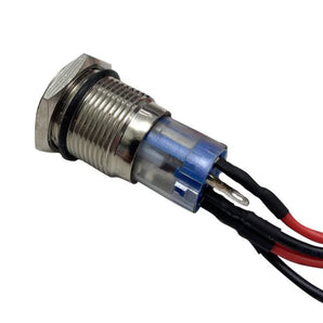 Race Sport Lighting RS-2P16MM-LEDB 16mm LED 2-Position On/Off Switch (Blue) - Chrome Finish