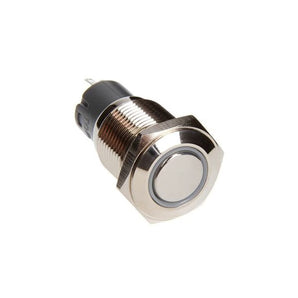 Race Sport Lighting RS-2P16MM-LEDW 16mm LED 2-Position On/Off Switch (White) - Chrome Finish