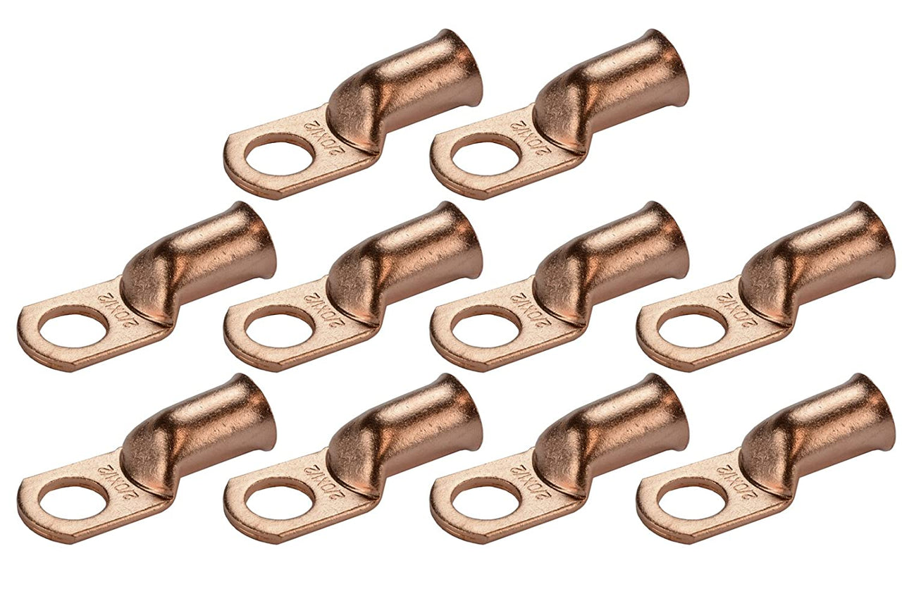 Install Bay CUR138 Copper Uninsulated Ring Terminal 1 Gauge 3/8" 10/PK