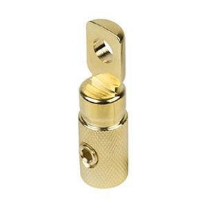 Raptor RT4HD MID SERIES 4 AWG Heavy Duty Ring Terminal with gold finish, ideal for secure electrical connections.