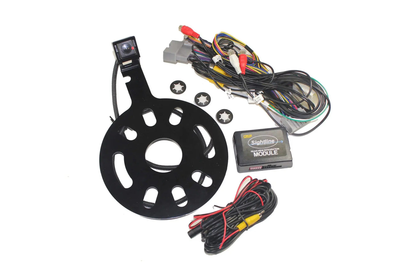 Crux RVCCH-75WM Rear-view Integration for Jeep Wrangler 2007-Up & Spare Tire Mount Camera w/ Moving Guidelines