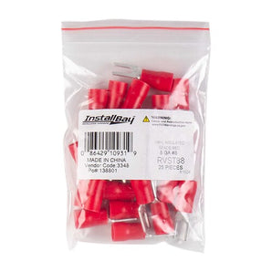 Install Bay RVST88 Red Vinyl Spade Terminal 8 Gauge #8 Package of 25