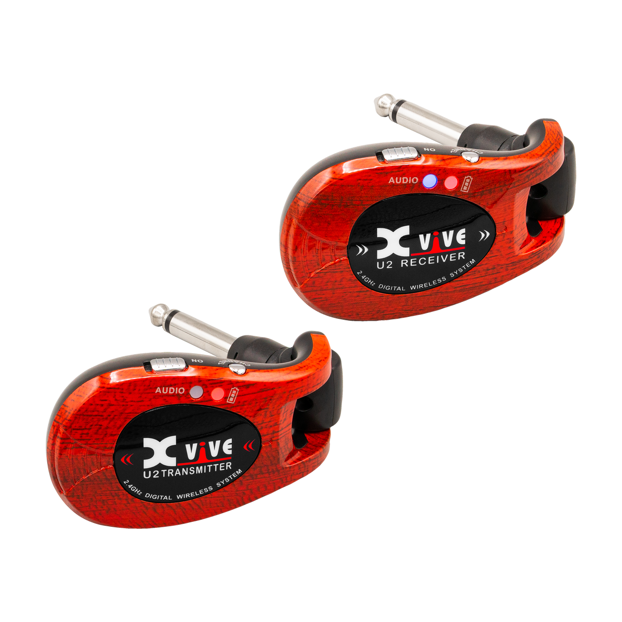 Xvive Audio U2 Digital Wireless System 2.4 GHz for Electric Guitars-RedWood