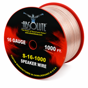 Absolute S161000 16 Gauge 1000 Feet Clear Speaker Wire + 3/4" x 60' FT Black Electrical Tape
