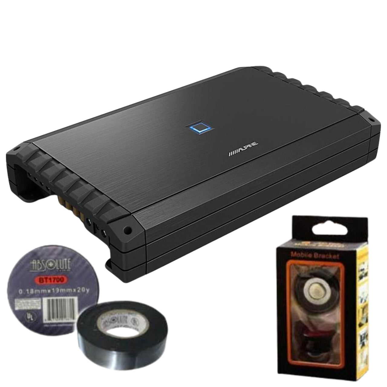 Alpine S2-A120M Class-D Mono Subwoofer Amplifier 1200W RMS Bundle