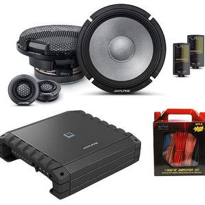 Alpine S2-A36F Compact 4-CH Amplifier & 6.5" Speakers Component Package