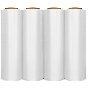 4-Rolls Clear Shrink Wrap Plastic Stretch Film 18" Wide x 1500 SQ. Ft. 80 Gauge