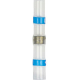 Install Bay SHSBBC-50 blue butt connector with solder for 16/14 GA wiring, ideal for secure electrical connections.