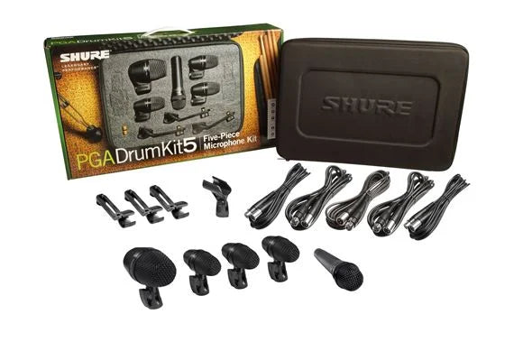 Shure PGADrumKit5 Alta 5-Piece Drum Mic Kit With Case