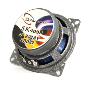 Sky Audio SK4099 4" 2-Way Coaxial Car Speakers 200W Crystal-Clear Full-Range Sound