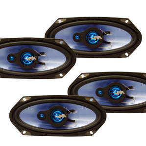 2 Pairs Sky Audio SK4109 4x10" 3 Way 350W Coaxil Car Speakers