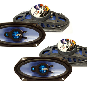 2 Pairs Sky Audio SK4109 4x10" 3 Way 350W Coaxil Car Speakers