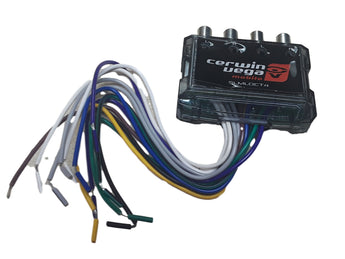 Cerwin Vega SLMLOCT4 Mini LOC 4 Channel device with multiple inputs and wiring, ideal for audio setups.