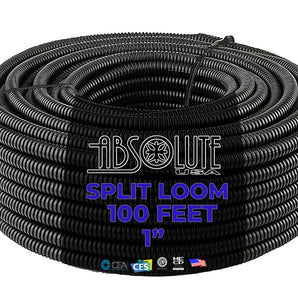 Absolute USA SLT10 1-Inch x 100-Feet Split Loom Tube