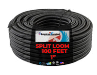 Thumbnail for American Terminal 27100 Black Split-Loom Cable Tubing, 100ft, 1