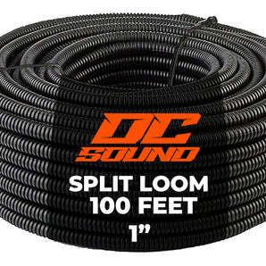 DC Sound 1" 25mm 200 Feet Split Wire Loom Cable Sleeves Conduit Protective Tubing