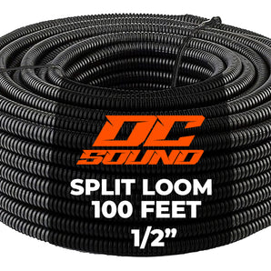 DC Sound 1/2" 13mm 100 Feet Split Wire Loom Cable Sleeves Conduit Protective Tubing