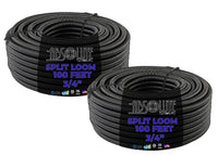 Thumbnail for 10 Patron 100 Feet 3/4' Split Loom Wire Tubing Black for Various Automotive Home Marine Industrial Wiring Applications