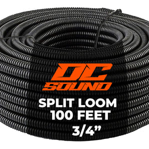DC Sound 3/4" 19mm 100 Feet Split Wire Loom Cable Sleeves Conduit Protective Tubing