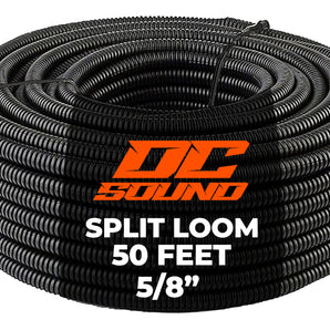 DC Sound 5/8" 15mm 50 Feet Split Wire Loom Cable Sleeves Conduit Protective Tubing