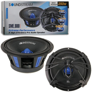 Soundstream SME.800 Pair 8″ 250 Watt  MID-Range MidBass Speaker