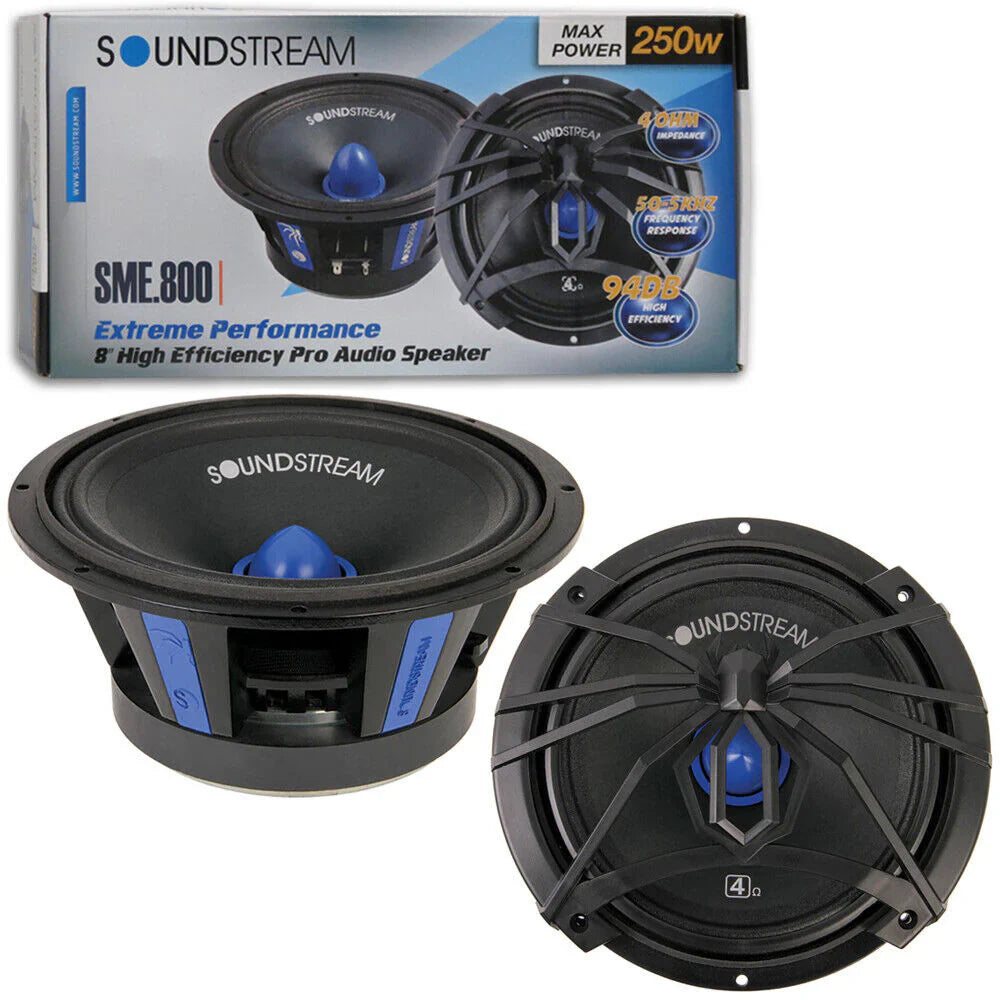 Soundstream SME.800 Pair 8″ 250 Watt  MID-Range MidBass Speaker