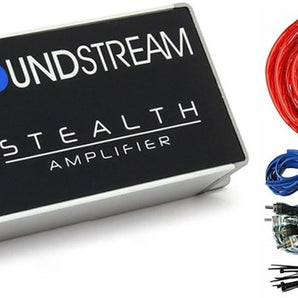 Soundstream ST4.1200D Stealth 1200W 4Channel Class D Motorcycle Car Audio Amplifier + 4 Gauge Amp Kit