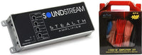 Thumbnail for Soundstream ST4.1200D Stealth 1200W 4Channel Class D Motorcycle Car Audio Amplifier + 8 Gauge Amp Kit