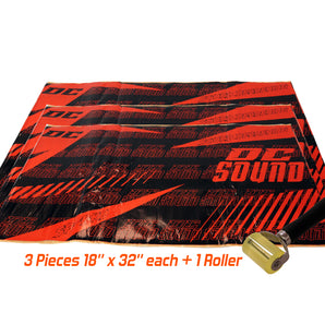 DC Sound SP-BK3 3 Sheets 18" x 32" Sound Deadening Noise Insulation Vibration Dampening Material Bulk Kit +Roller