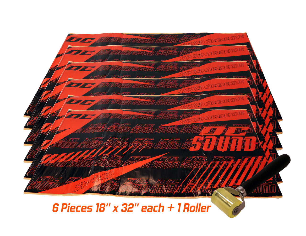 DC Sound SP-BK6 6 Sheets 18" x 32" Sound Deadening Noise Insulation Vibration Dampening Material Bulk Kit +Roller