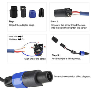 MR DJ SPAM2 2-Pack Right-Angle Speakon Compatible PA/DJ Speaker Cable Connectors